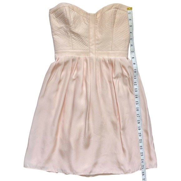 NWT Parker Pale Pink Silk Strapless Sweetheart Neckline Mini Dress sz S - Picture 11 of 14